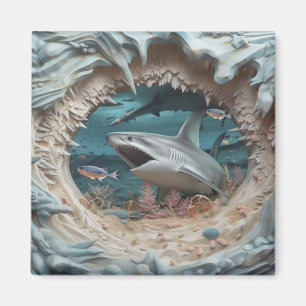3D Großer Weißer Hai Magnet