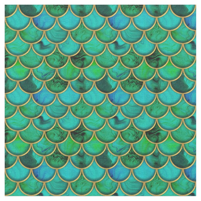 3D grüne Waage mit Gold Stoff (Nahaufnahme)