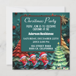 3d Grüne Weihnachtsbäume | Funny Vangogh Dance Einladung