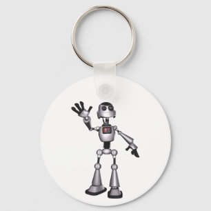 3D Halftone Sci-Fi Robot Typ Waving Schlüsselanhänger