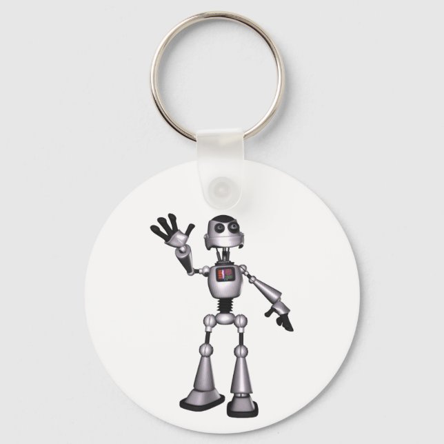 3D Halftone Sci-Fi Robot Typ Waving Schlüsselanhänger (Vorderseite)