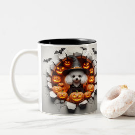 3D Halloween Dog Breeds Halloween Mugs, Tea/Coffee Zweifarbige Tasse