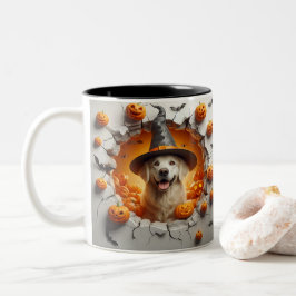 3D Halloween Dog Breeds Halloween Mugs, Tea/Coffee Zweifarbige Tasse