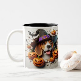 3D Halloween Dog Breeds Halloween Mugs, Tea/Coffee Zweifarbige Tasse
