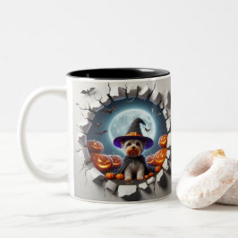3D Halloween Dog Breeds Halloween Mugs, Tea/Coffee Zweifarbige Tasse