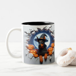 3D Halloween Dog Breeds Halloween Mugs, Tea/Coffee Zweifarbige Tasse