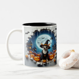 3D Halloween Dog Breeds Halloween Mugs, Tea/Coffee Zweifarbige Tasse