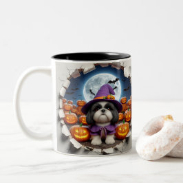 3D Halloween Dog Breeds Halloween Mugs, Tea/Coffee Zweifarbige Tasse