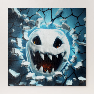 3D Halloween Ghost Cracked Hole Puzzle