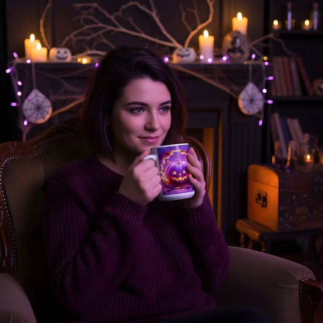 3D Halloween Pumpkin Design Kaffeetasse (Von Creator hochgeladen)