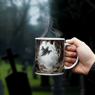 3d Halloween Spooky Ghost in einem Höhlendesign Kaffeetasse