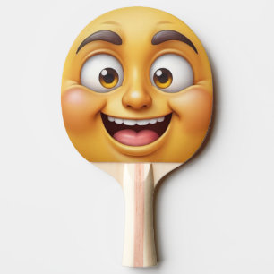 3D Happy/Angry Yellow Emoji Tischtennis Schläger