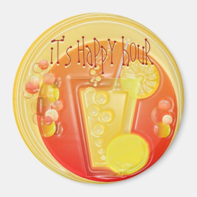 3D Happy Hour Drink Magnet (Vorne)