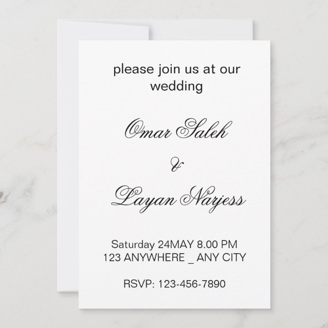 3D Heart Design Wedding Card Einladung (Rückseite)