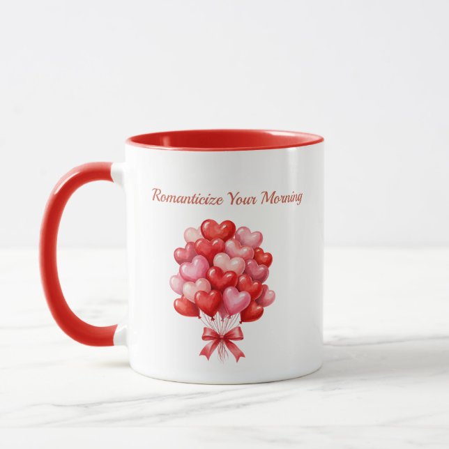 3D-Herzballons Bouquet Romantischer Kaffeebecher Tasse (Links)