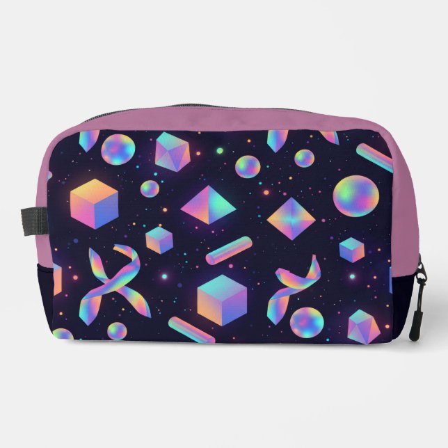 3D Holographic Geometric Aesthetic Makeup Bag Waschbeutel (Vorderseite)