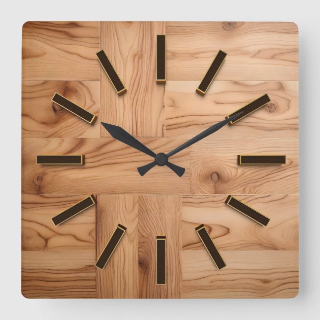 3D-Holzschnitzereien Wand an Wand Art & Deco Uhr (Vorderseite)