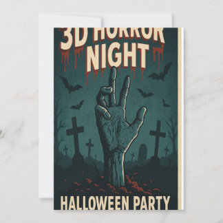 3D Horror Night Halloween-Party Poster Einladung