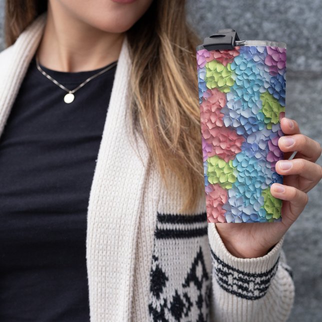 3D Hydrangea Floral Thermosbecher (3d floral tumbler)