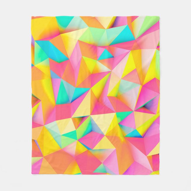 3D-Illustration - Farbige Low-Poly-Textur 3D, abst Fleecedecke (Vorderseite)