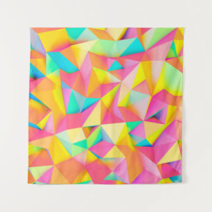 3D-Illustration - Farbige Low-Poly-Textur 3D, abst Wandteppich