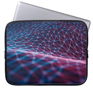 3D-Illustration, geprägtes Netz, das Intern darste Laptopschutzhülle