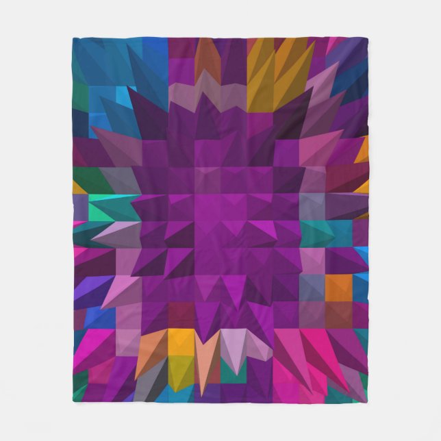 3D-Illustration oder 3D-Rendering Mosaik-Farbenmus Fleecedecke (Vorderseite)