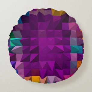3D-Illustration oder 3D-Rendering Mosaik-Farbenmus Rundes Kissen