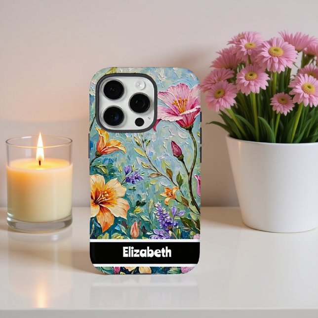 3D Impasto farbenfrohe florale Smartphone Case-Mate iPhone Hülle (Von Creator hochgeladen)