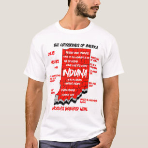3D Indiana-Kartendesign T-Shirt