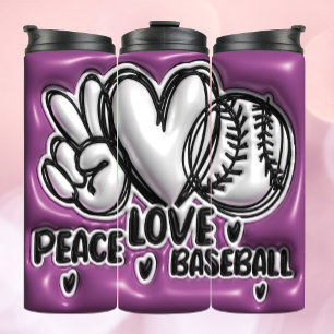 3D Inflating Tumbler - Peace Liebe Baseball Thermosbecher