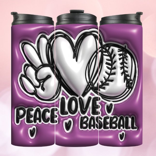 3D Inflating Tumbler - Peace Liebe Baseball Thermosbecher (Von Creator hochgeladen)