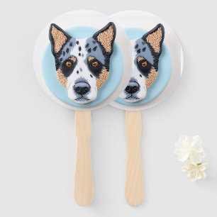 3D inspirierter Blue Heeler Hund Fächer