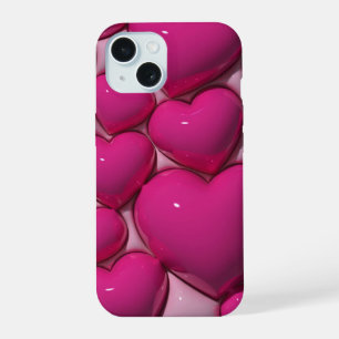 3D-Jelly-Pink-Love-Heart-Ästhetik-Handyhülle iPhone 15 Hülle
