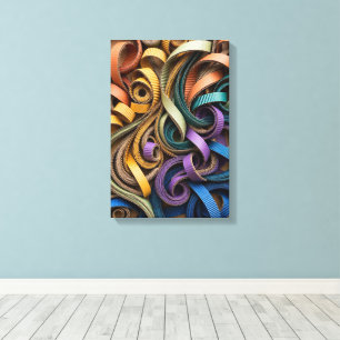 3D-Kartonspiralen-Wandkunst - Farbige Quilling-Kun Leinwanddruck