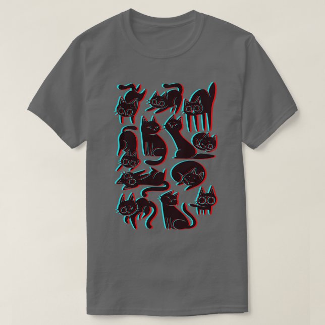 3D Katzen T-Shirt (Design vorne)
