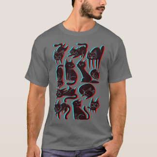 3D Katzen T-Shirt