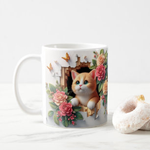3D Kitten Loch in der Wand Tasse