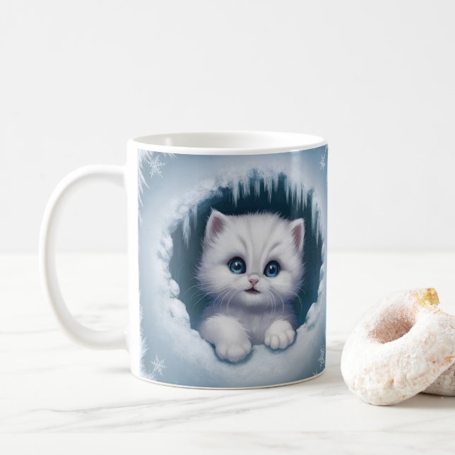 3D Kitten Tasse Wrap - Coffee Cups (Mit Donut)