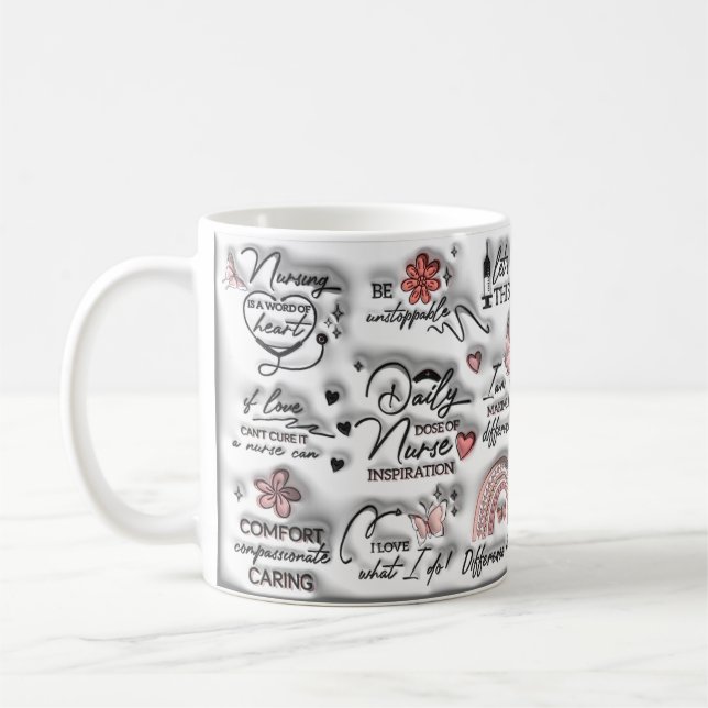 3D-Krankenversorgung Positive Affirmation Aufgeblä Kaffeetasse (Links)