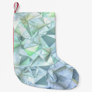 3D Kristalldreieck, Illustrative Darstellung. Kleiner Weihnachtsstrumpf