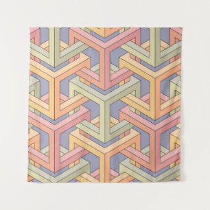 3D-Kuben, optische Illusion Muster. Wandteppich