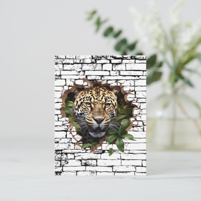 3D Leopard Mendrisiotto Postkarte (Stehend Vorderseite)
