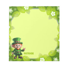 3D Leprechaun St. Patrick's Day personalisiert für Notizblock