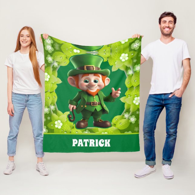 3D Leprechaun St. Patrick's Day Personalisiert Kid Fleecedecke (Beispiel)