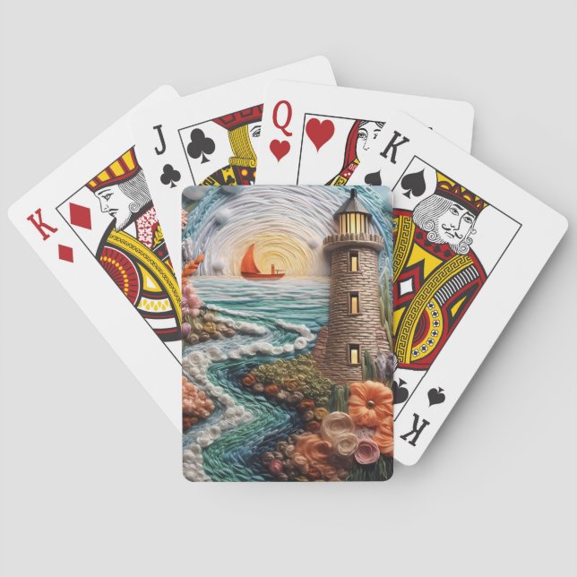 3D-Leuchtturm Spielkarten (Rückseite)