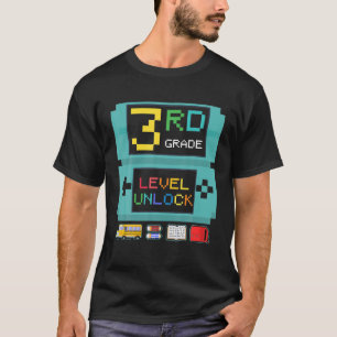 3D-Level-ungesichertes Videospiel zurück zur Schul T-Shirt
