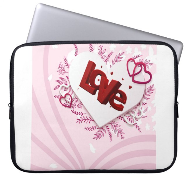 3D-Liebe Laptopschutzhülle (Vorderseite)