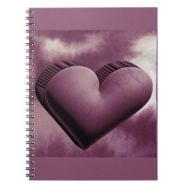 3D lila Marmorherz Spiral Foto Notebook Notizblock