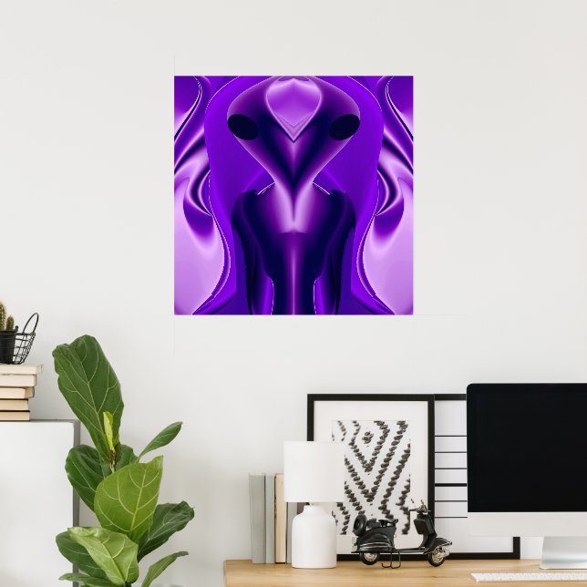 3D Lila Regenbogen-Träume, Alien Poster (Heimbüro)